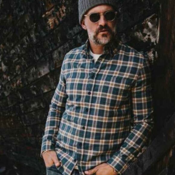 NWT Taylor Stitch the Jack in Brushed Navy Plaid Long Sleeve Button Up Shirt XS - Picture 7 of 7